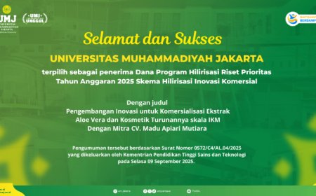 UMJ Terpilih sebagai Penerima Dana Program Hilirisasi Riset Prioritas 2025 Kemdiktisaintek