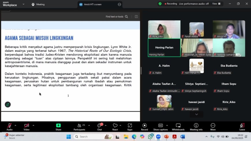 Direktur Eco Bhinneka: Krisis Iklim Bukan Semata Persoalan Ekologis, Tetapi Juga Persoalan Moral dan Spiritual