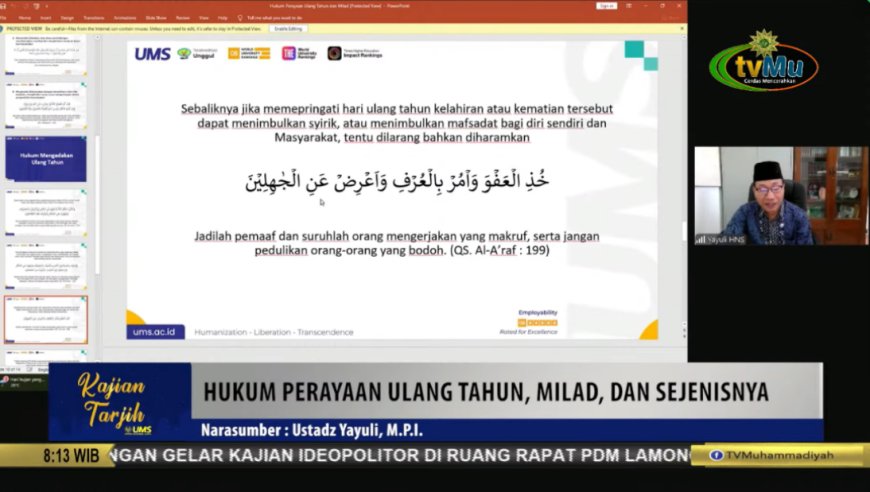 Kajian Tarjih UMS Bahas Hukum Perayaan Ulang Tahun dan Milad dalam Perspektif Islam