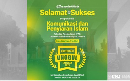 Prodi Komunikasi dan Penyiaran Islam UMJ Raih Akreditasi Unggul LAMSPAK