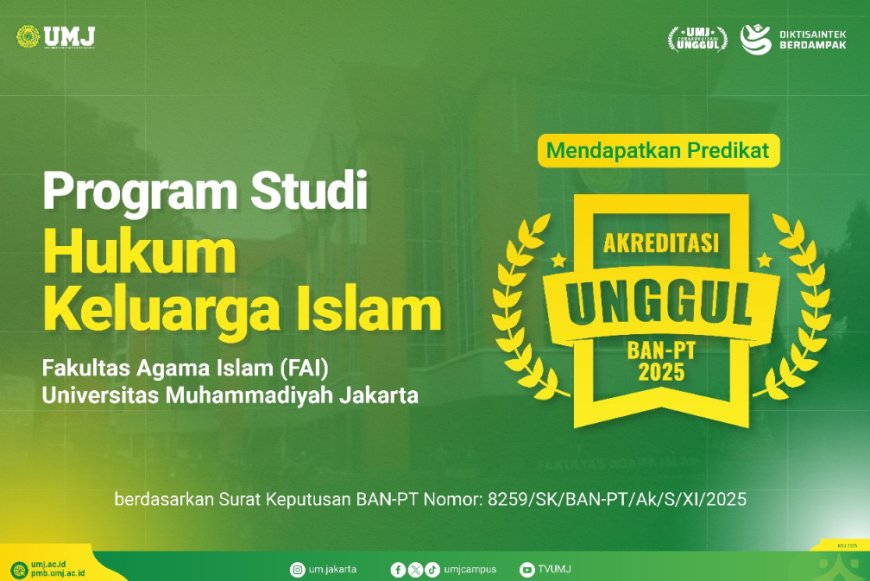 Prodi Hukum Keluarga Islam UMJ Raih Akreditasi Unggul dari BAN-PT
