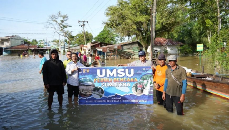 Tim UMSU Tembus Desa Terisolasi untuk Salurkan Bantuan Banjir Langkat