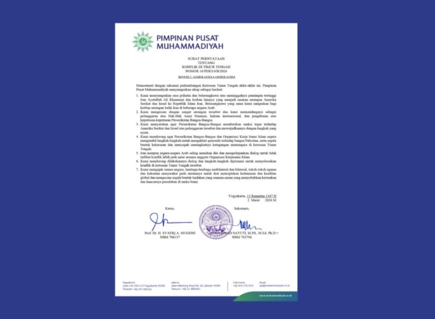 Pernyataan PP Muhammadiyah tentang Konflik Timur Tengah