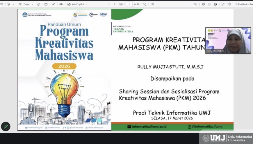 FT UMJ Gelar Sharing Session Strategi Lolos Program Kreativitas Mahasiswa 2026