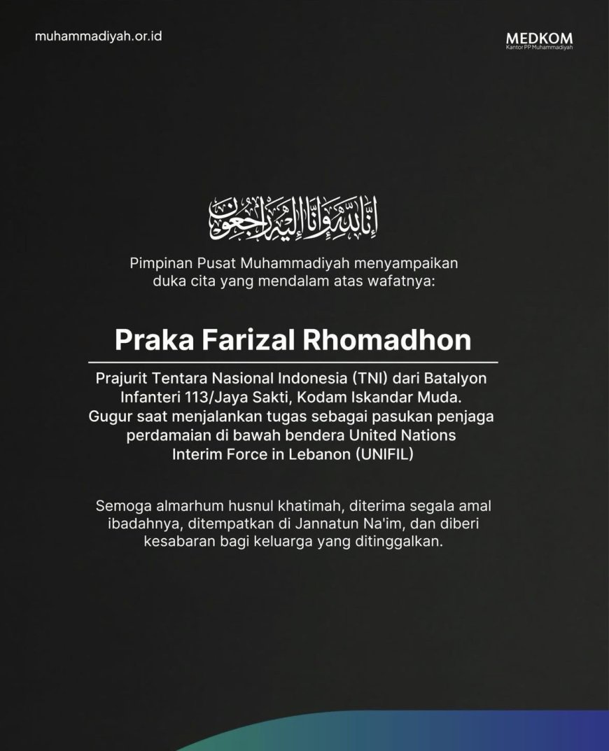 Haedar Nashir Sampaikan Duka Gugurnya Tiga Prajurit TNI di Lebanon, Satu Kader Muhammadiyah