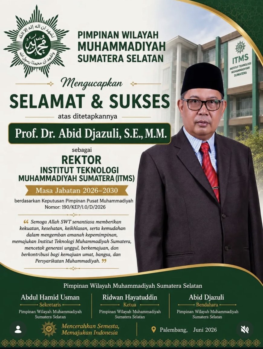 Prof Abid Djazuli Resmi Ditetapkan sebagai Rektor ITMS Periode 2026–2030