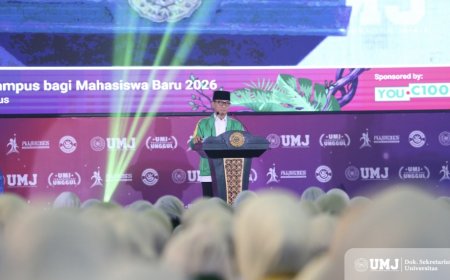 Pembekalan PKKMB UMJ 2026, Mendes PDT Yandri Susanto Minta Mahasiswa Baru Tak Minder Asal-usul Desa