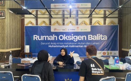 Lazismu PP 'Aisyiyah Salurkan Bantuan Rumah Oksigen Balita Terdampak Karhutla di Kalbar