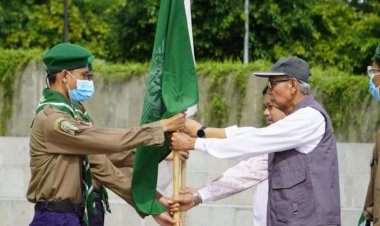 Marpuji Ali Sambut Kedatangan Siswa Mu’allimin Yogyakarta yang Lakukan Longmarch Menuju Venue Muktamar ke-48