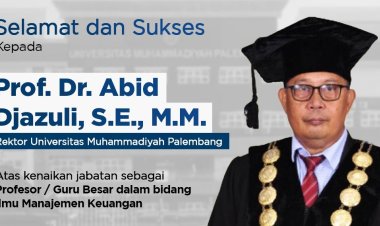 Rektor UM Palembang Abid Djazuli Terima SK sebagai Guru Besar