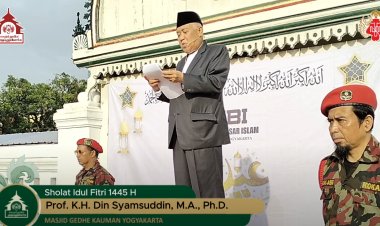Jadi Imam dan Khatib di Pelataran Masjid Gedhe Kauman, Din Syamsuddin: Idulfitri Adalah Momentum Perubahan