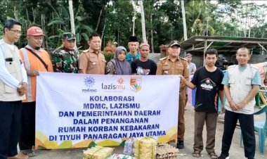 Lazismu Kabupaten Tubaba Lampung Berikan Bantuan kepada Korban Rumah Kebakaran di Kecamatan Tulang Bawang Tengah
