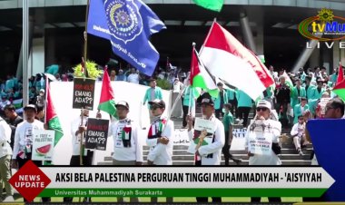 Aksi Bela Palestina Civitas Academica UMS Diikuti Rektor-Mahasiswa