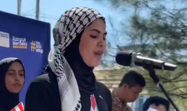 UMP Gelar Aksi Bela Palestina, Mahasiswa Asal Gaza Bacakan Pernyataan Sikap