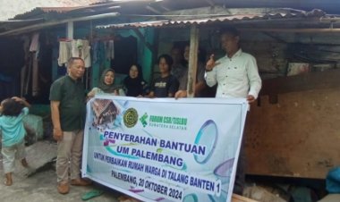 UM Palembang Berikan Bantuan Rehab Rumah kepada Warga Sekitar Kampus