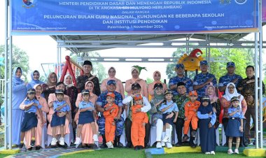 Tingkatkan Layanan Pendidikan, Mendikdasmen Kunjungan Kerja ke TK Angkasa Sri Mulyono Herlambang di Palembang