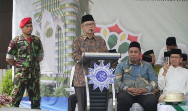 Haedar Nashir Hadiri Syawalan dan Peletakan Batu Pertama Gedung PWM Sulawesi Selatan