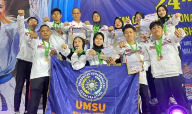 UMSU Boyong Sembilan Medali di Kejuaraan Karate Internasional di Malaysia