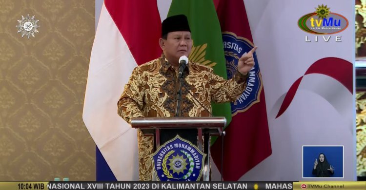 Prabowo Subianto Minta Maaf Gibran Tidak Bisa Hadir di Acara Dialog Terbuka Muhammadiyah