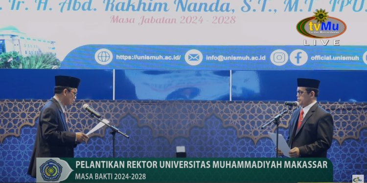 Abdul Rakhim Nanda Dilantik Jadi Rektor Unismuh Makassar Masa Jabatan 2024-2028