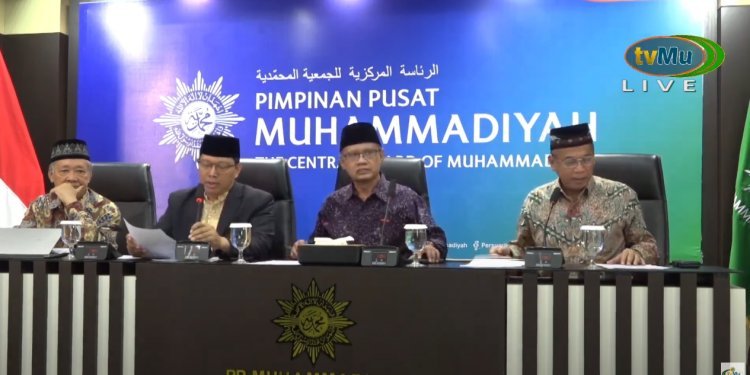 PP Muhammadiyah Gelar Konferensi Pers tekait Hasil Hisab Awal Ramadan, Syawal, dan Zulhijah Tahun 1446 H