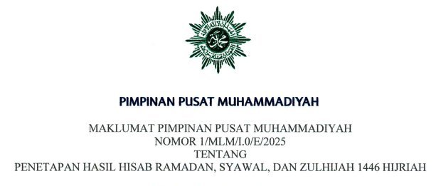 Maklumat Hasil Hisab Ramadan, Syawal, dan Zulhijah tahun 1446 H: Isi dan Link Download PDF