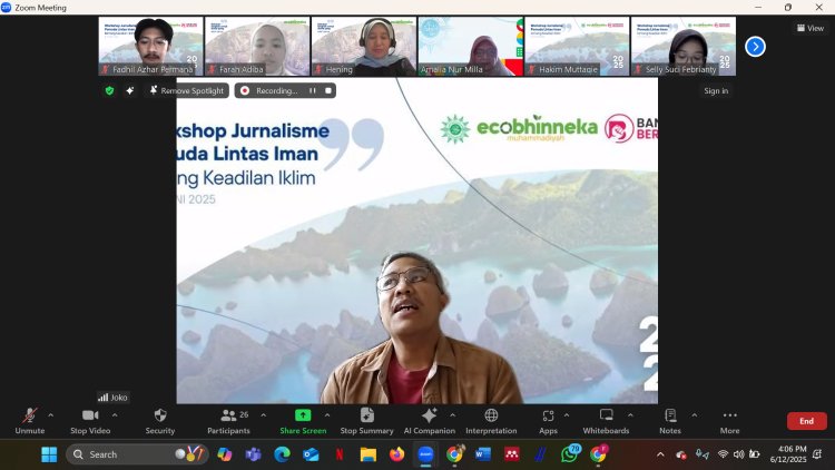 Eco Bhinneka Gelar Workshop Jurnalisme Pemuda Lintas Iman demi Suarakan Keadilan Iklim